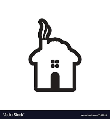 Flat icon in black and white house vector image