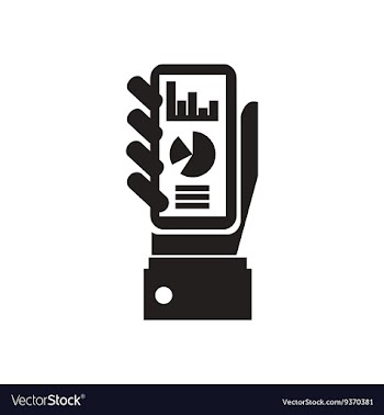 Flat icon in black and white infographics tablet vector image