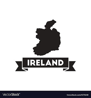 Flat icon in black and white Ireland map vector image