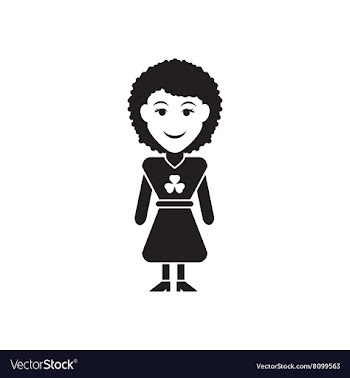 Flat icon in black and white Irish girl vector image