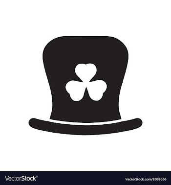Flat icon in black and white Irish hat vector image