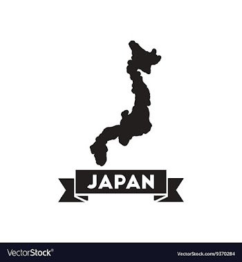 Flat icon in black and white Japan map vector image