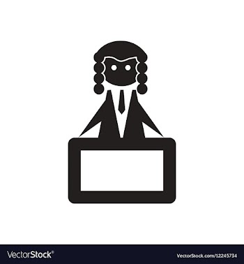 Flat icon in black and white judge vector image