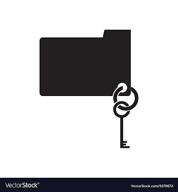Flat icon in black and white key folder vector image