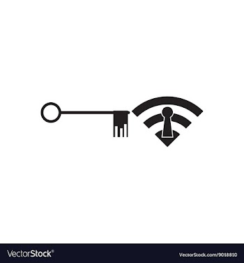 Flat icon in black and white key Wi fi vector image