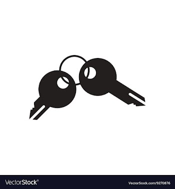 Flat icon in black and white keys vector image