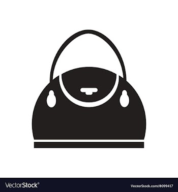 Flat icon in black and white ladies handbag vector image