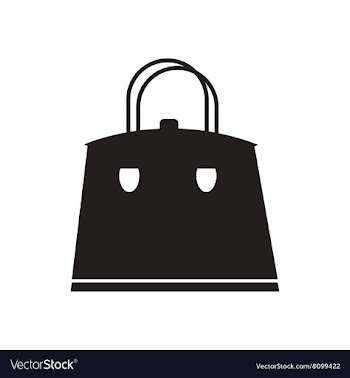 Flat icon in black and white ladies handbag vector image
