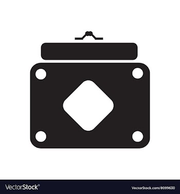 Flat icon in black and white ladies handbag vector image