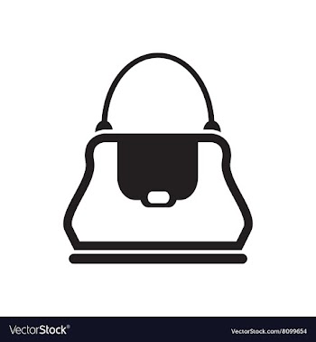 Flat icon in black and white ladies handbag vector image