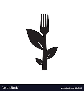 Flat icon in black and white leaves fork vector image