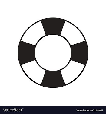 Flat icon in black and white Lifebuoy vector image
