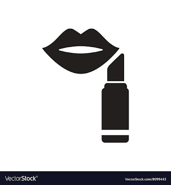 Flat icon in black and white lipstick lips vector image