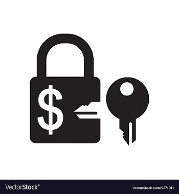 Flat icon in black and white lock key money vector image