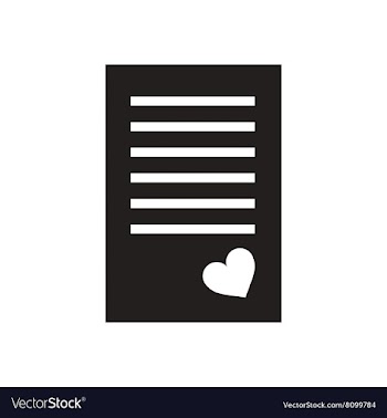 Flat icon in black and white love letter vector image