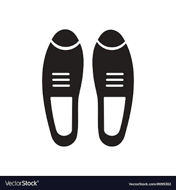Flat icon in black and white male shoes vector image