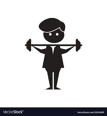 Flat icon in black and white man barbell vector image