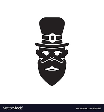 Flat icon in black and white man beard vector image