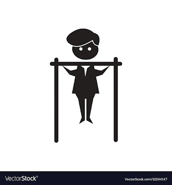 Flat icon in black and white man gym vector image