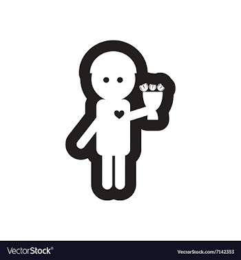 Flat icon in black and white man in love vector image