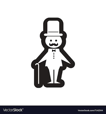 Flat icon in black and white Man vector image