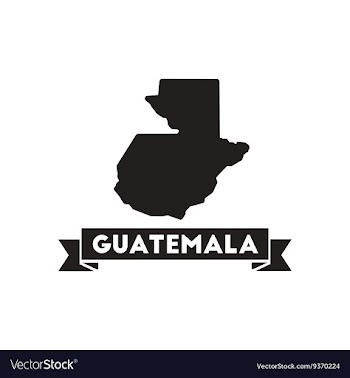 Flat icon in black and white map Guatemala vector image