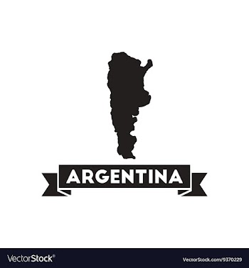 Flat icon in black and white map of Argentina vector image