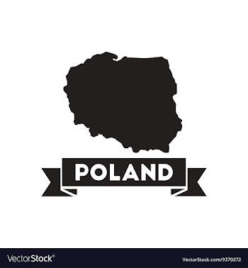 Flat icon in black and white map of Poland vector image