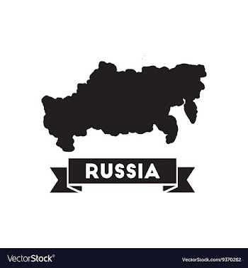 Flat icon in black and white map of Russia vector image