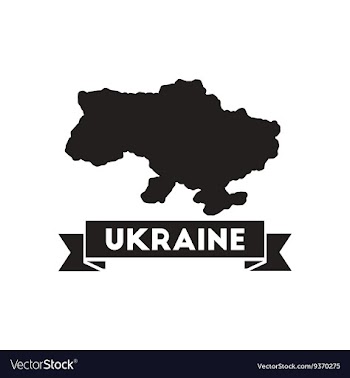 Flat icon in black and white map of Ukraine vector image