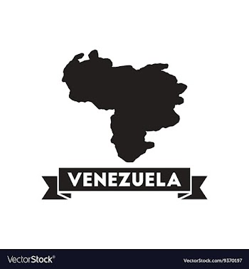 Flat icon in black and white map of Venezuela vector image