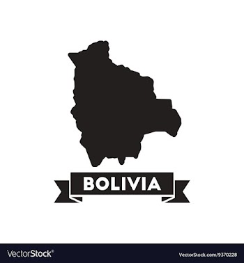 Flat icon in black and white maps of Bolivia vector image