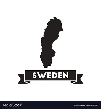 Flat icon in black and white maps of Sweden vector image