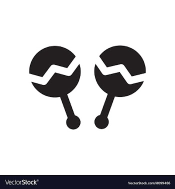 Flat icon in black and white maracas vector image