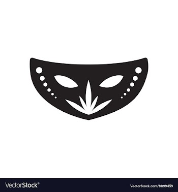 Flat icon in black and white masquerade masks vector image