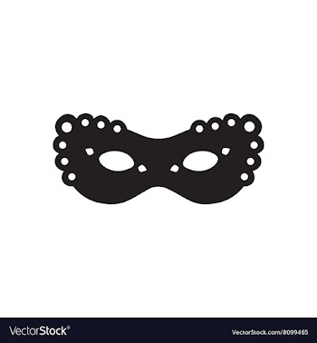 Flat icon in black and white masquerade masks vector image