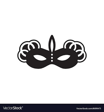 Flat icon in black and white masquerade masks vector image