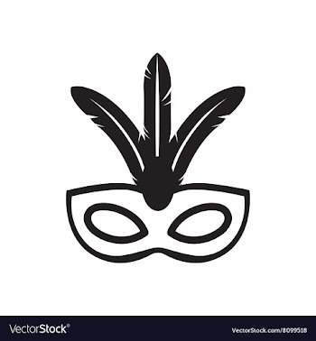 Flat icon in black and white masquerade masks vector image