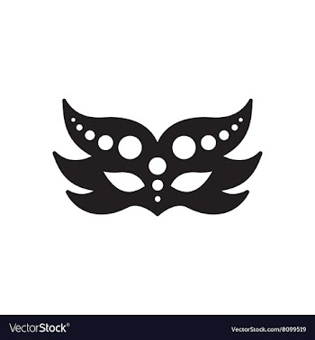 Flat icon in black and white masquerade masks vector image