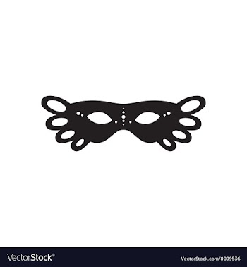 Flat icon in black and white masquerade masks vector image