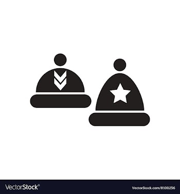 Flat icon in black and white men hat vector image