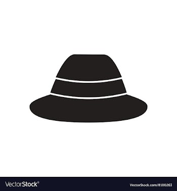 Flat icon in black and white men hat vector image