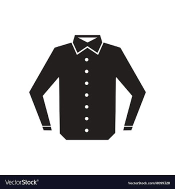 Flat icon in black and white men shirt vector image