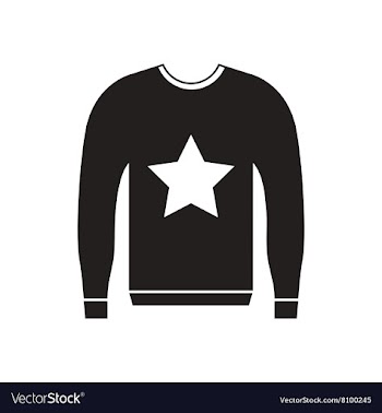 Flat icon in black and white men sweater vector image
