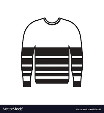 Flat icon in black and white men sweater vector image
