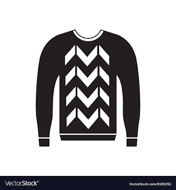 Flat icon in black and white men sweater vector image