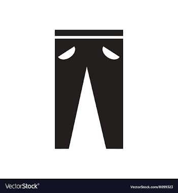 Flat icon in black and white men trousers vector image