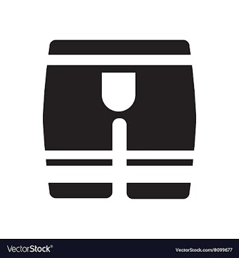Flat icon in black and white men underpants vector image