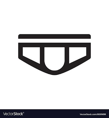 Flat icon in black and white men underpants vector image