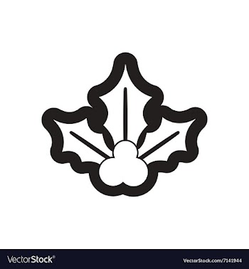 Flat icon in black and white mistletoe vector image